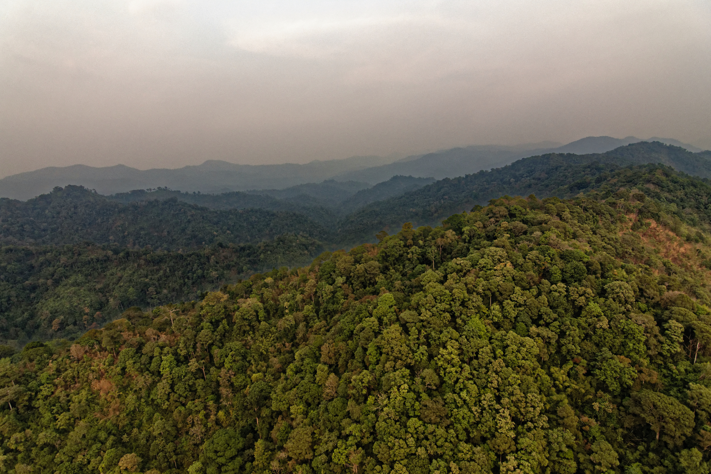 Aerial view of the Tenasserim Hills in the Tanintharyi region of Myanmar 