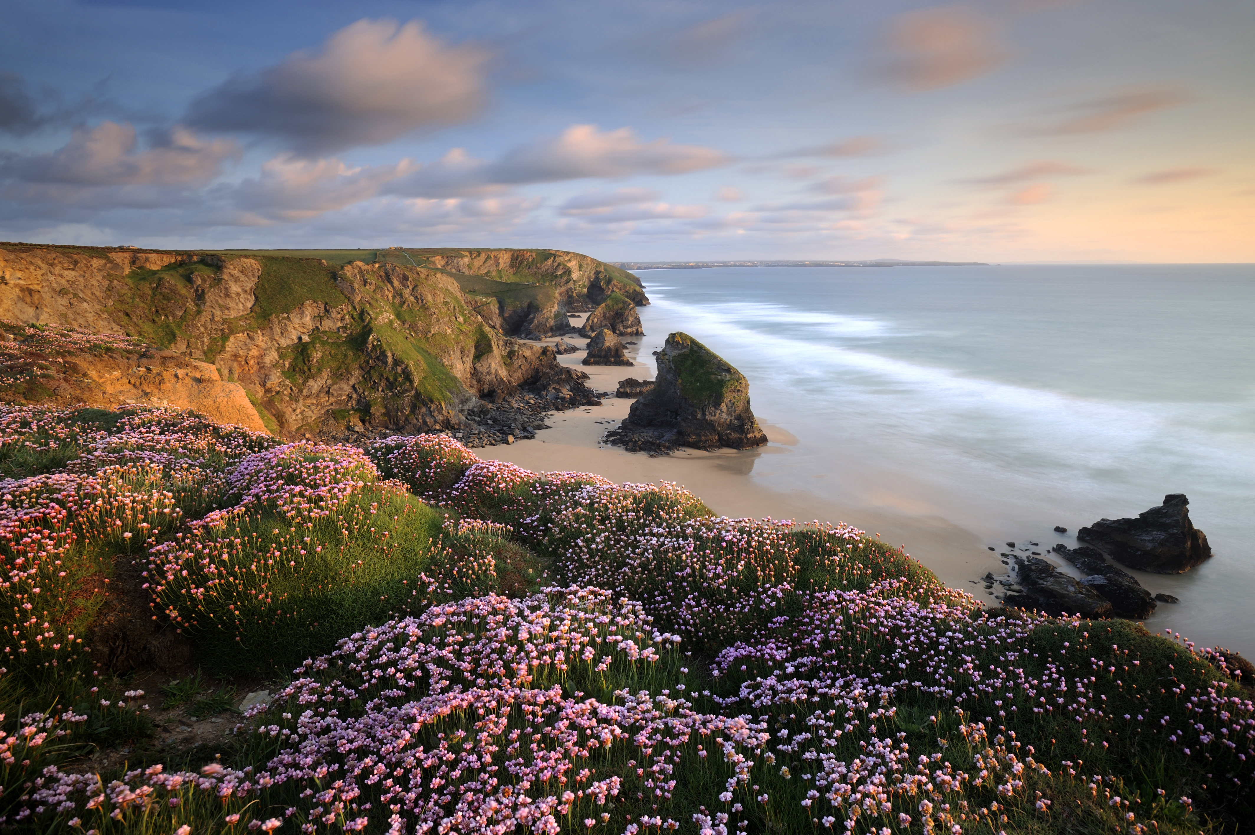 Cornish seascape at sunset