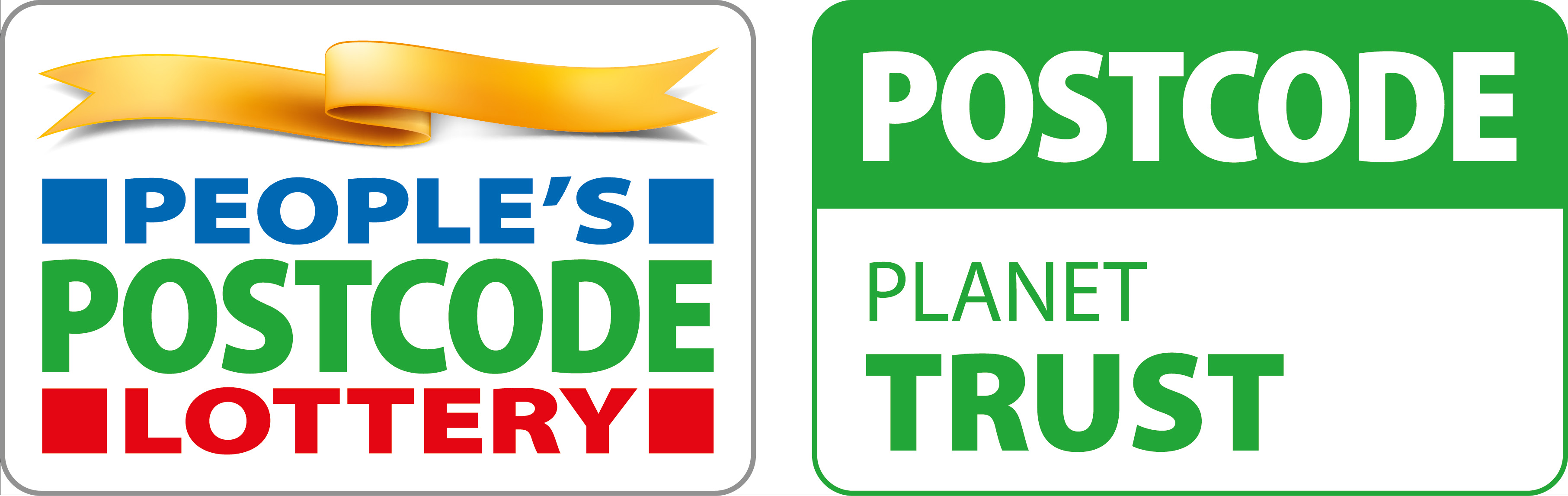 People's postcode lottery and Postcode planet trust logos