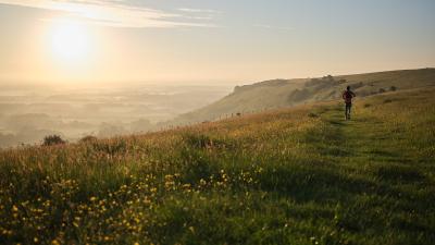 South Downs Trail Run  Trail runner in the South Downs National Park