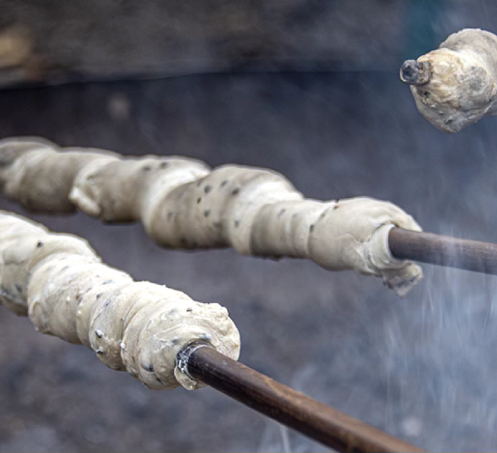 Twister dough over a fire