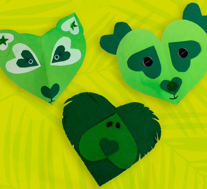 Paper heart animals