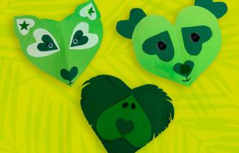 Paper heart animals