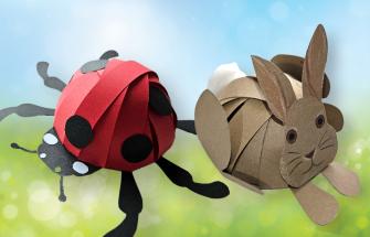 paper craft ladybird and bunny