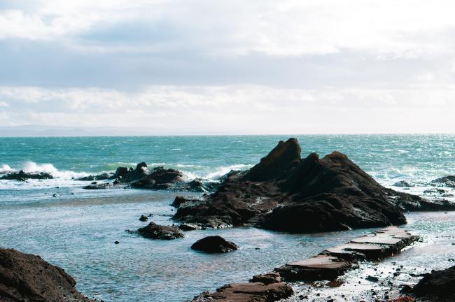 Rocks in the Sea in Fife