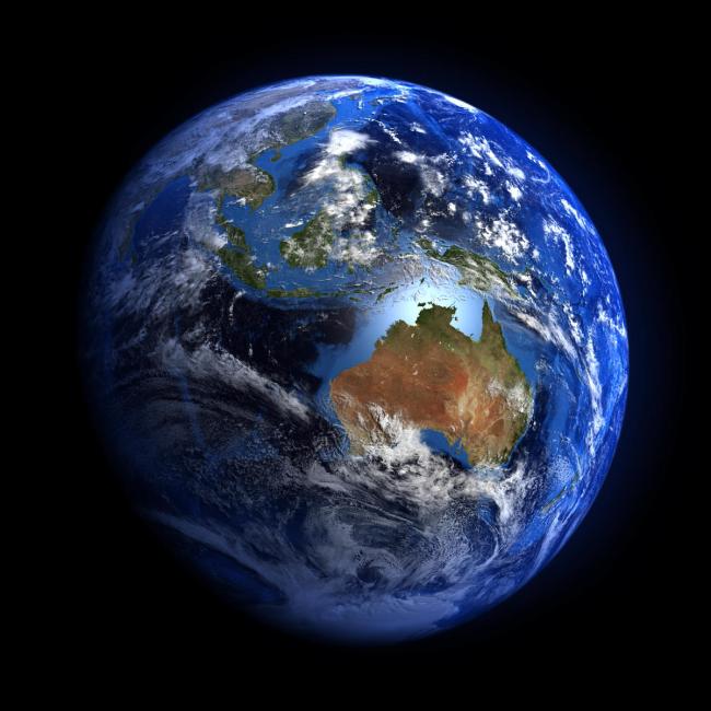 The Earth from space showing Australia and Indonesia