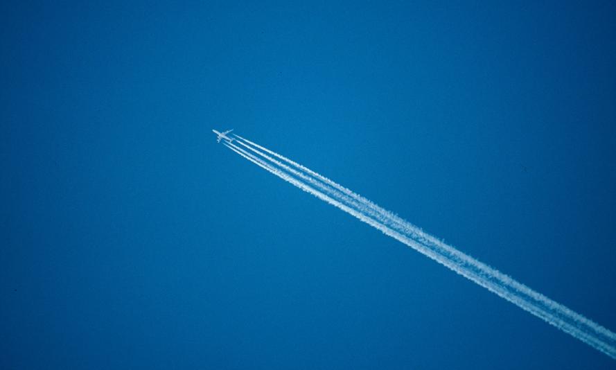 airplane in blue sky