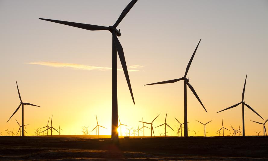 Whitlee wind farm on Eaglesham Moor near Glasgow